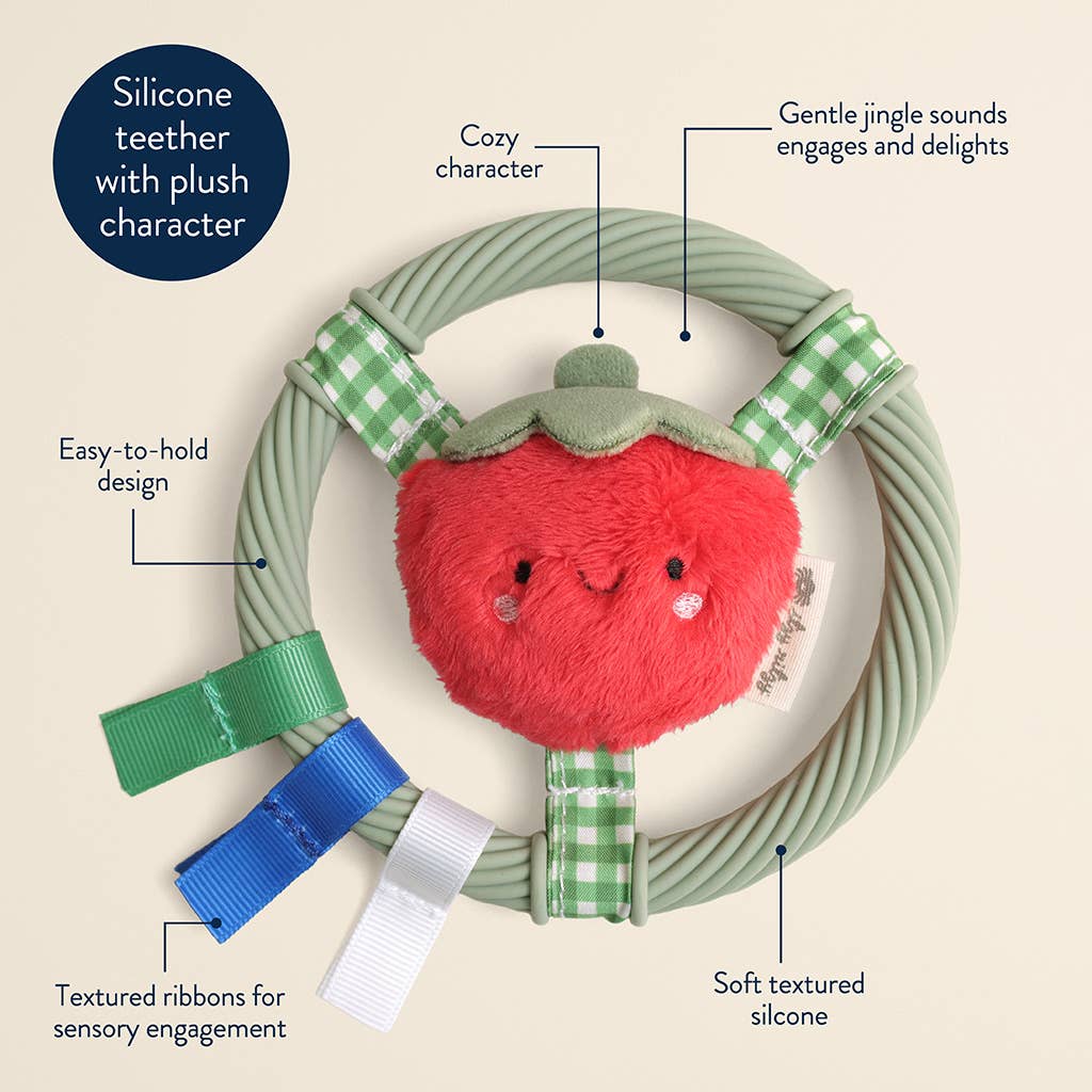 Itzy Ritzy - Itzy Ring Pal™ - Teething Ring with Plush Character: Red Tomato