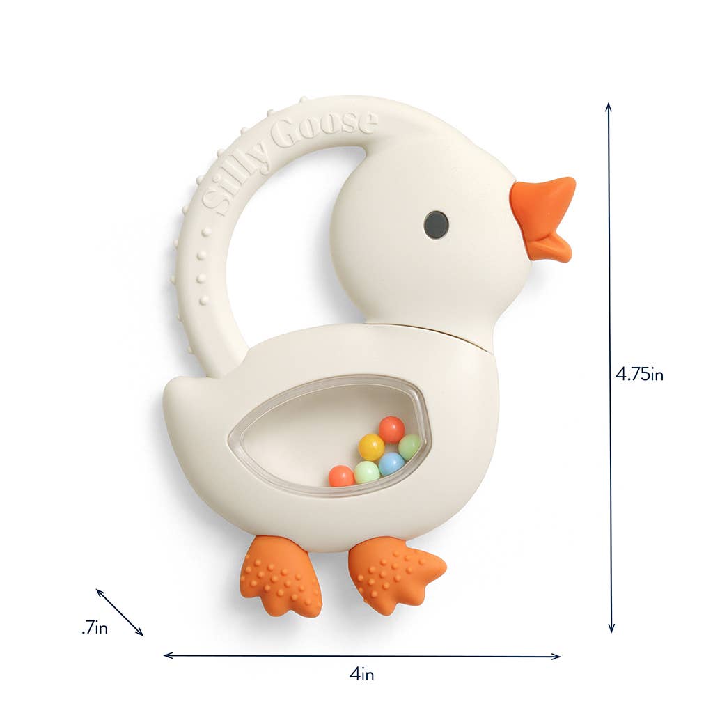 Itzy Ritzy - Bitzy Shake™ - Silicone Teether with Rattle: Goose