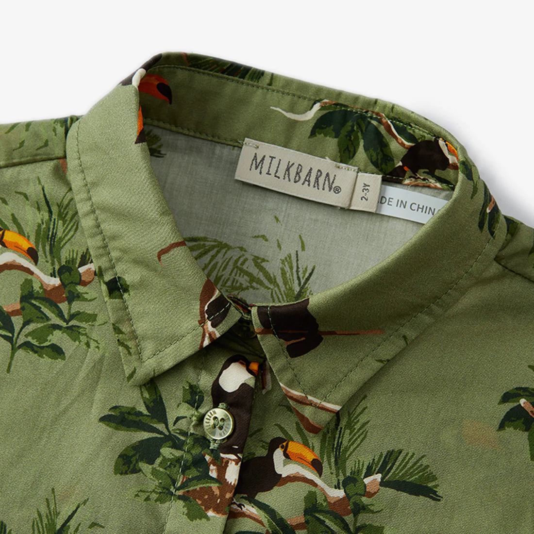 Milkbarn - Toucan Collar Button-Up Shirt & Shorts Set