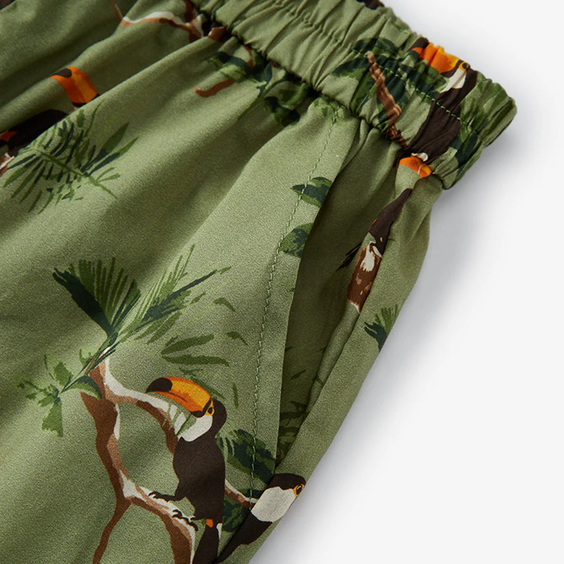 Milkbarn - Toucan Collar Button-Up Shirt & Shorts Set