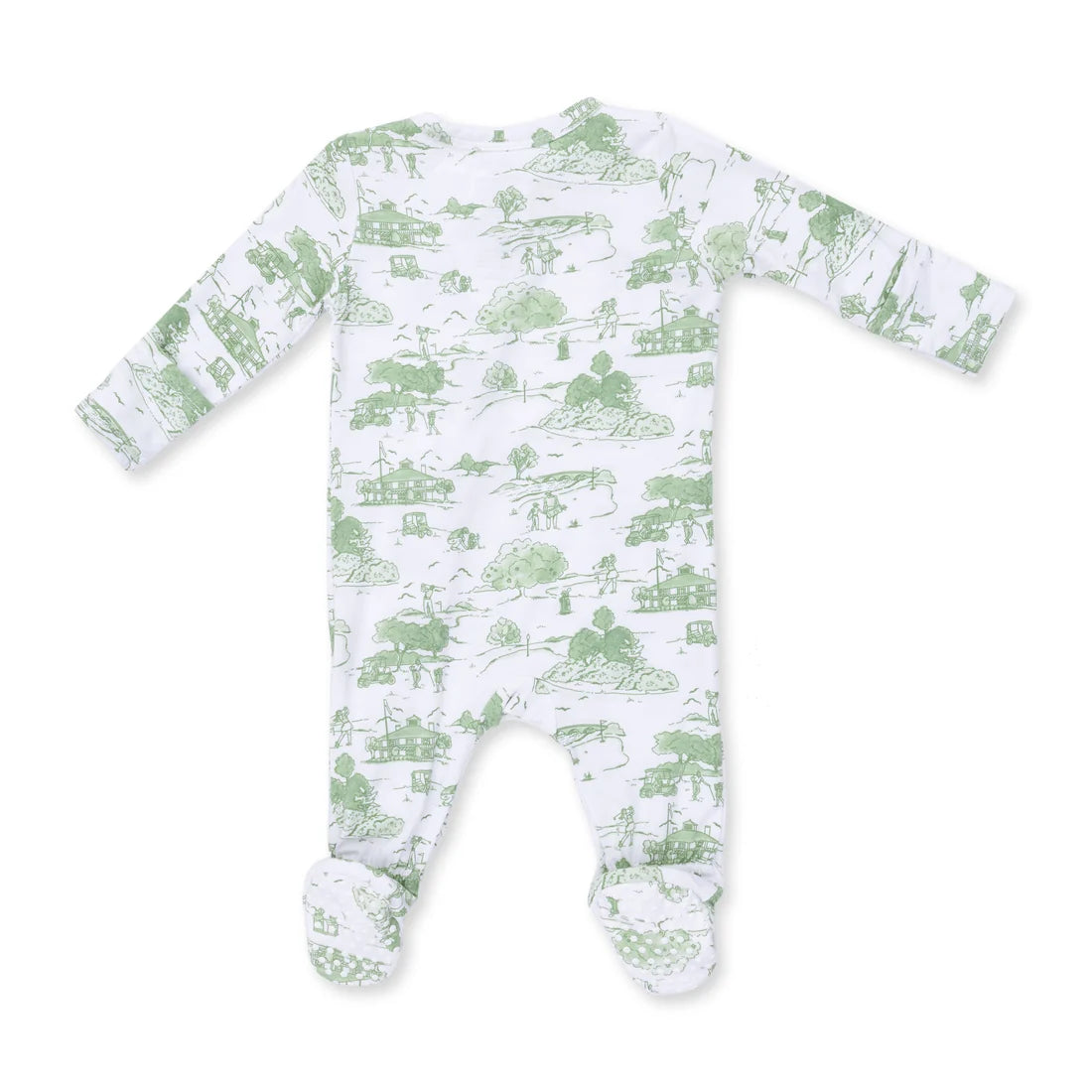 Angel Dear - Golf Toile Green 2 Way Zipper Footie
