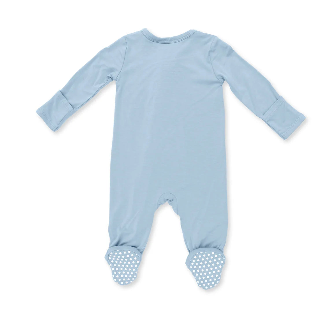 Angel Dear - Solid Stone Blue 2 Way Zipper Footie