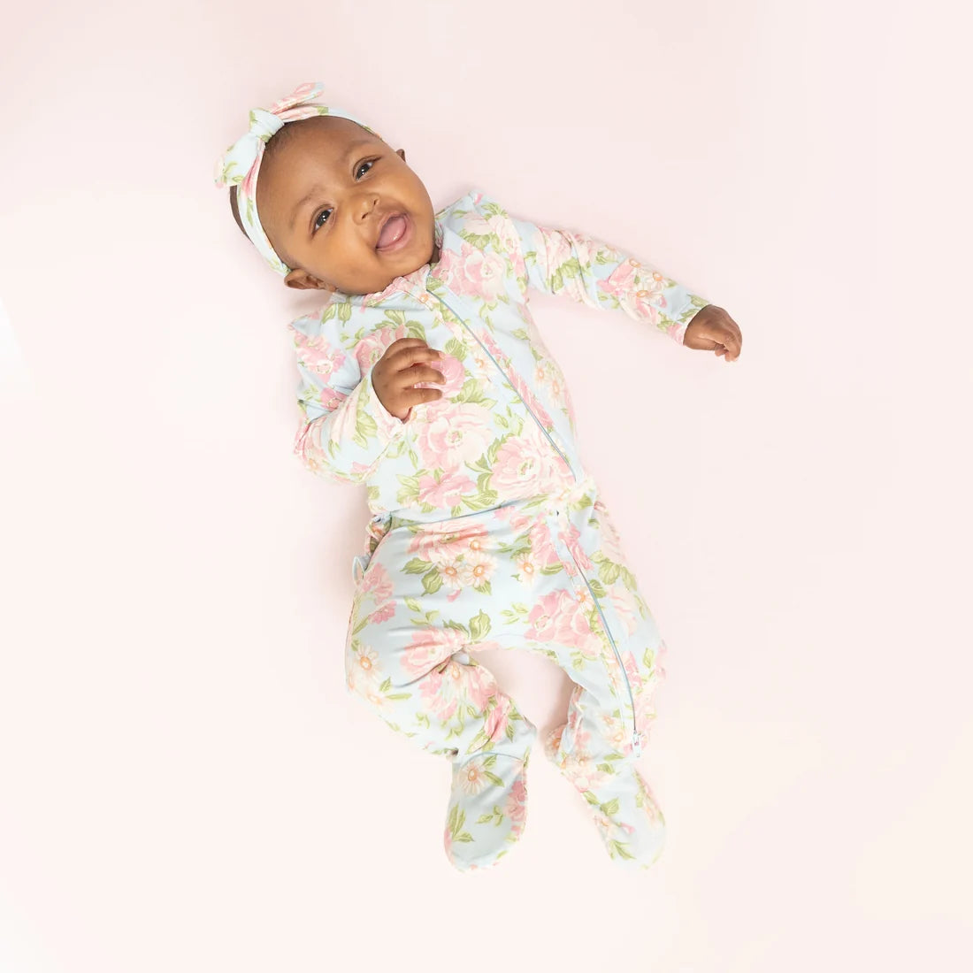 Angel Dear - Angeline Floral 2 Way Zipper Footie