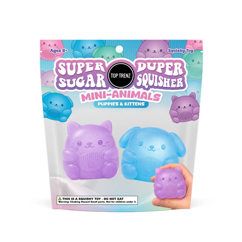 Top Trenz Inc - Super Duper Sugar Squisher - Mini Kitty &Puppy (Two Pack) (limit 1)
