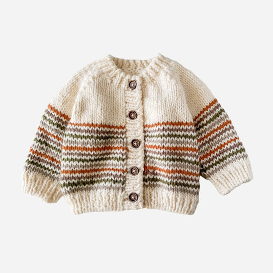 The Blueberry Hill - Woodland Stripe Cardigan Knit Sweater