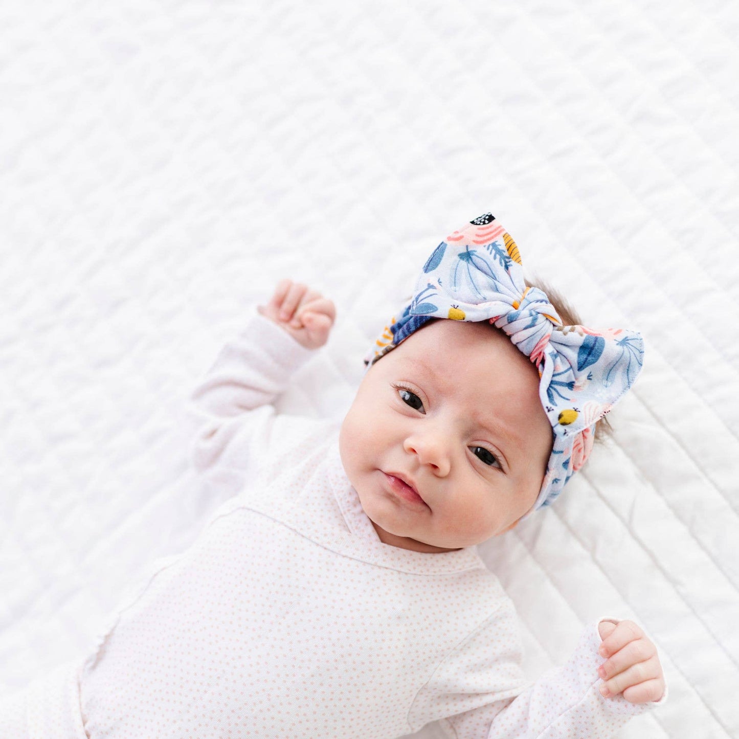 Baby Bling Bows - Baby Bling® Printed Knot soft nylon headband: Pink Rose