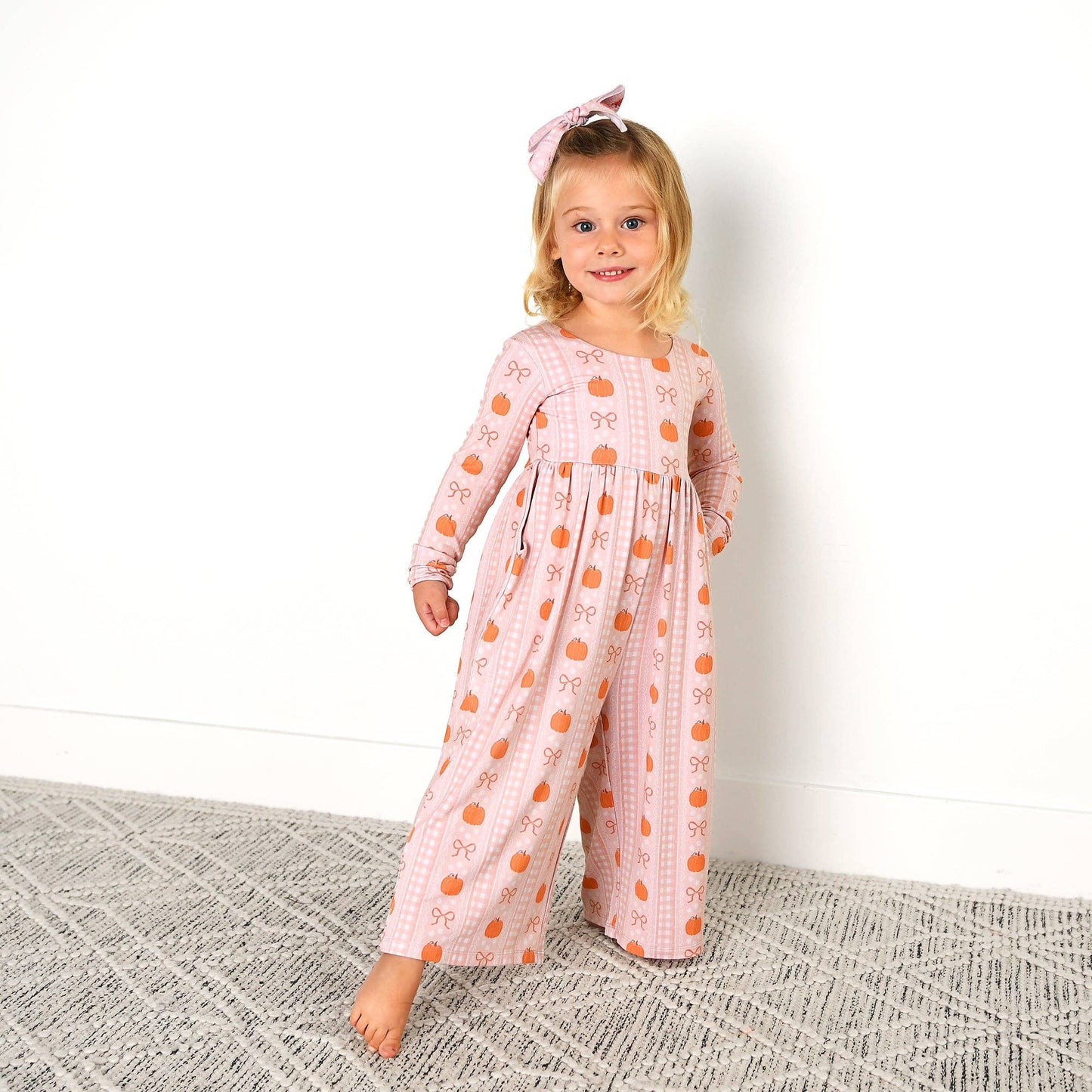Gigi and Max - Reagan WIDE LEG ROMPER Bamboo Pumpkin Kids Outfit