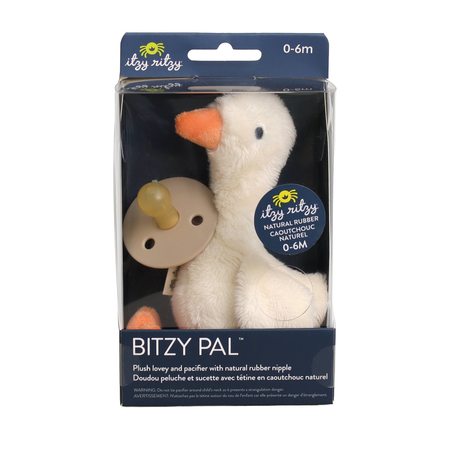 Itzy Ritzy - Bitzy Pal Natural Rubber Pacifier & Plush: Goose