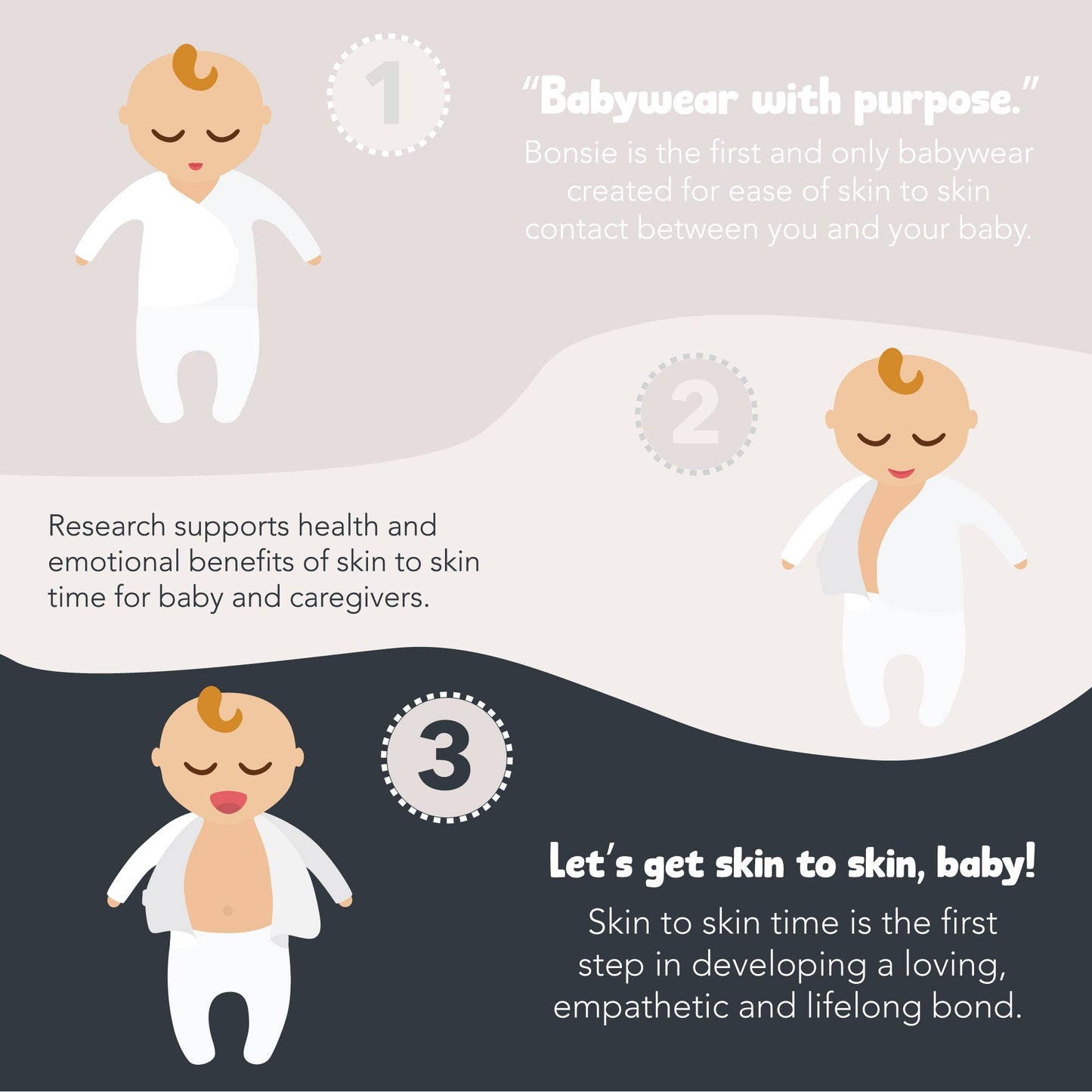 Bonsie Skin to Skin Babywear - Footie - Milk