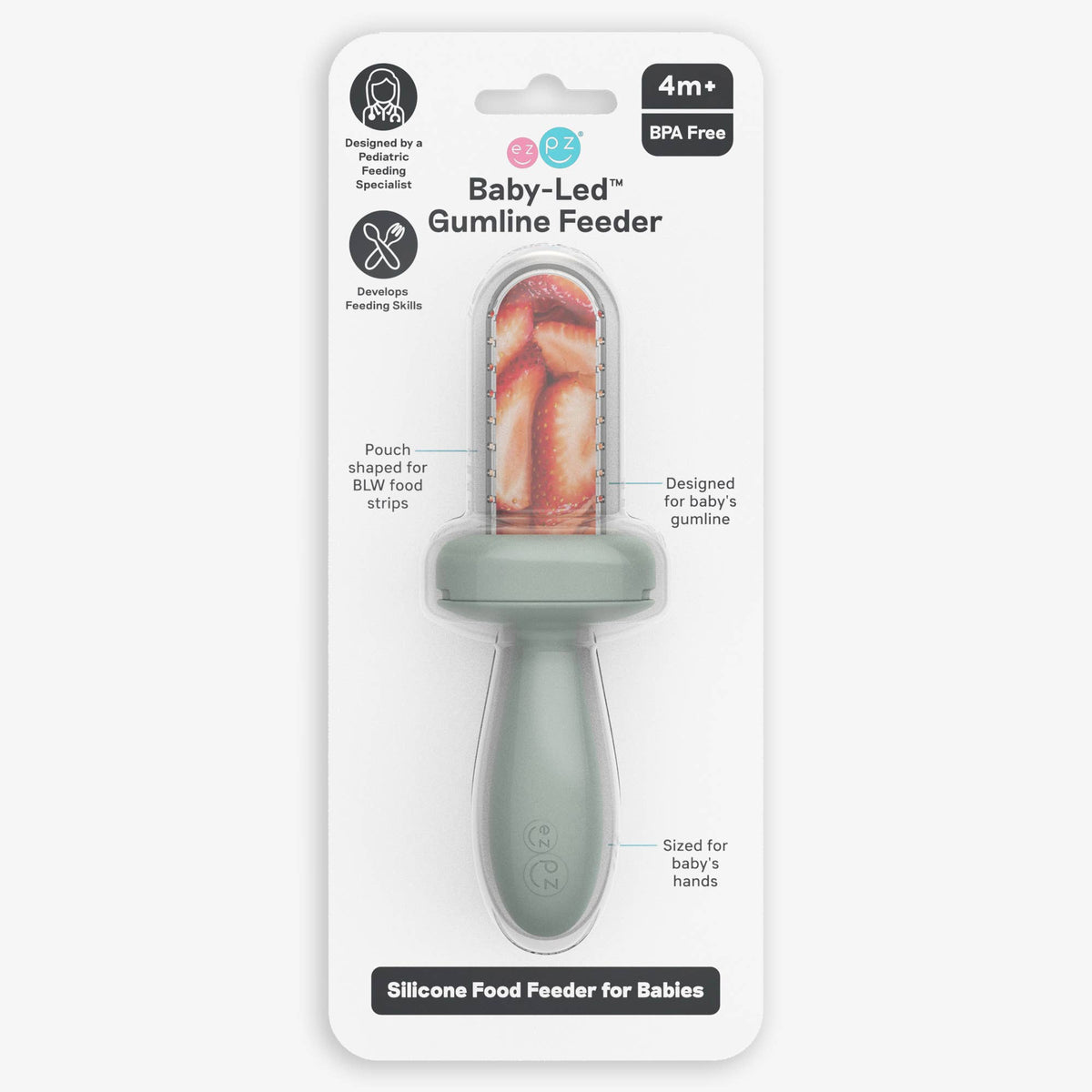 ezpz - Baby-Led™ Gumline Feeder (Baby 3+ months): Pewter