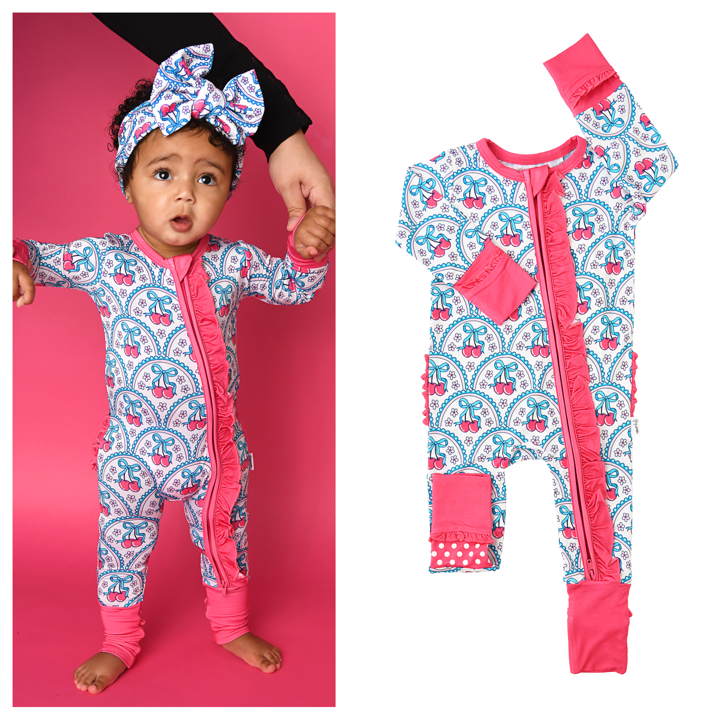 Gigi and Max - Cherry Ruffle Zip Bamboo One Piece