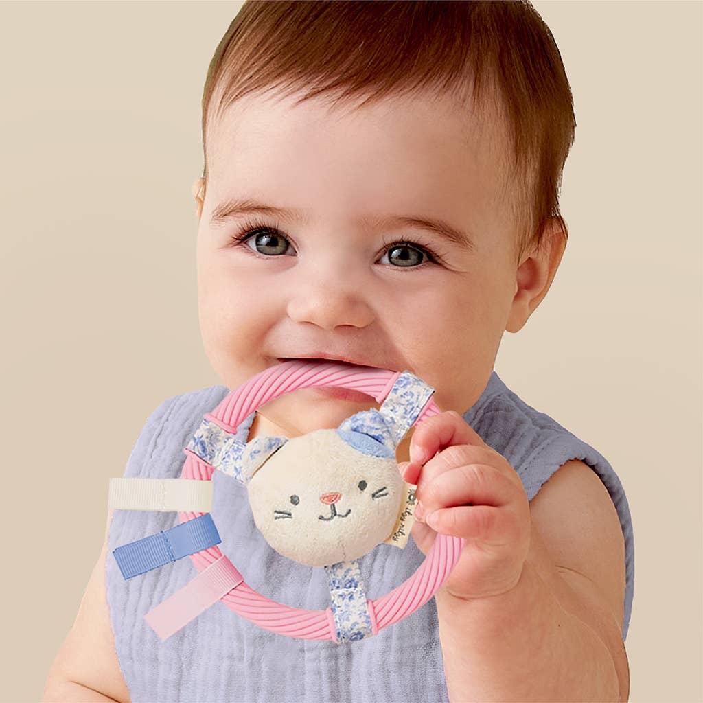 Itzy Ritzy - Itzy Ring Pal™ - Teething Ring with Plush Character: Pink Kitty