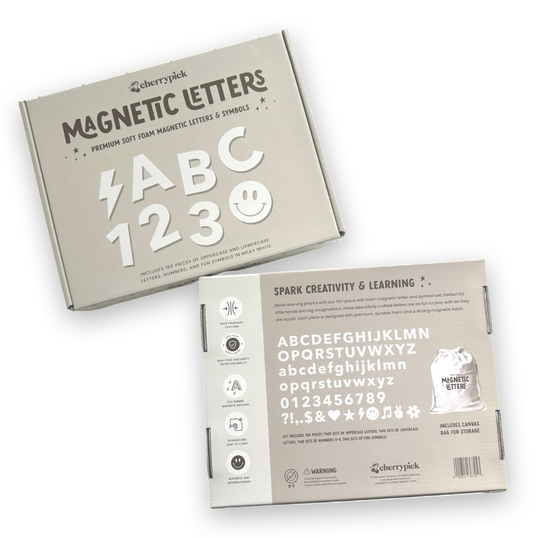 Cherrypick - Soft Foam Magnetic Letters & Symbols 150pc Set: Pastel Rainbow