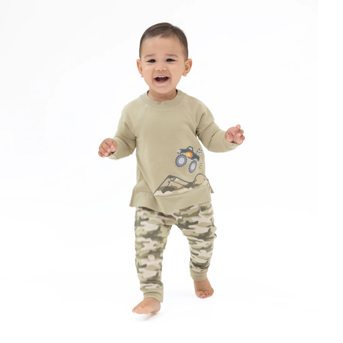 Angel Dear - Camo French Terry Drop Sleeve Sweatshirt