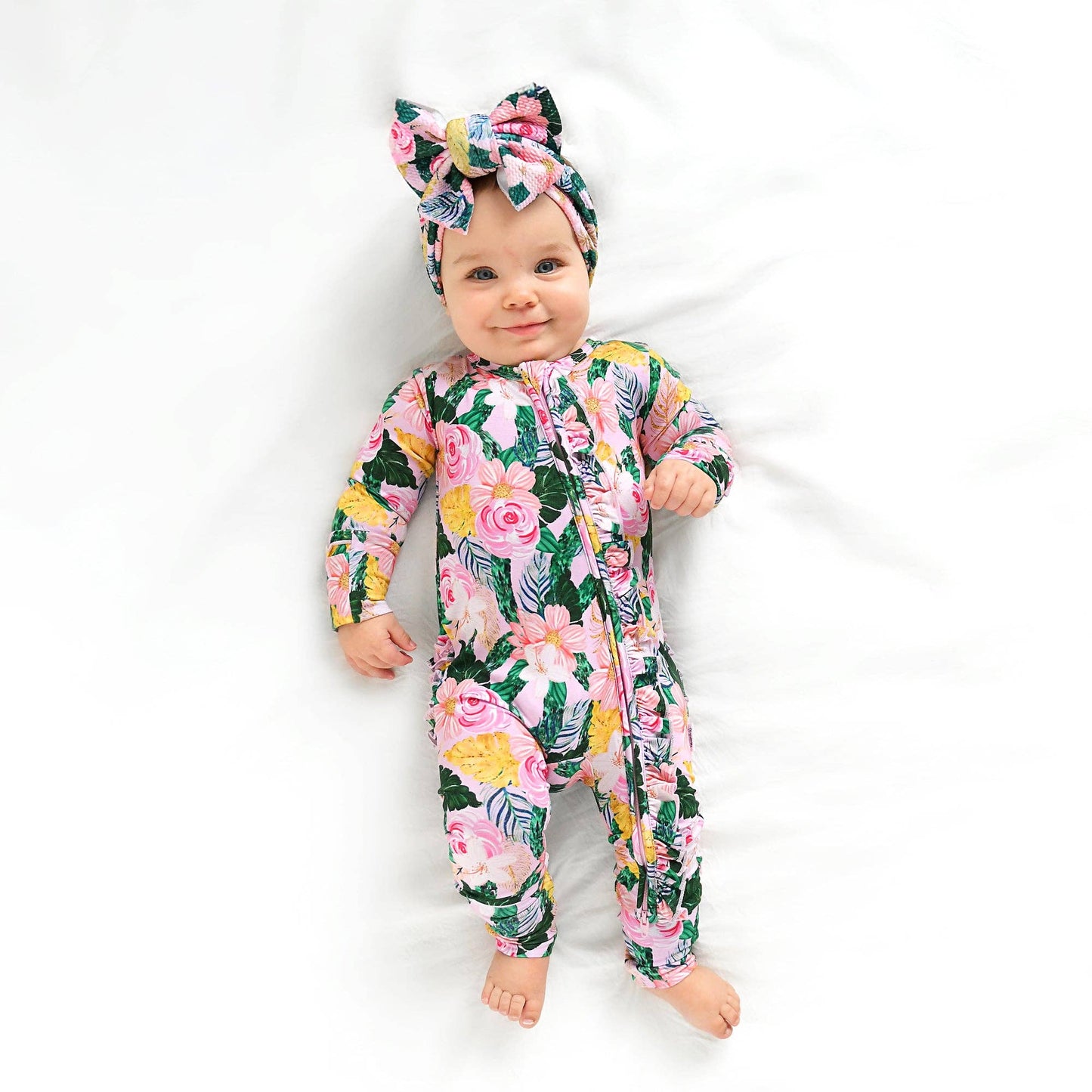Gigi and Max - Luana Ruffle Zip Bamboo One Piece Floral