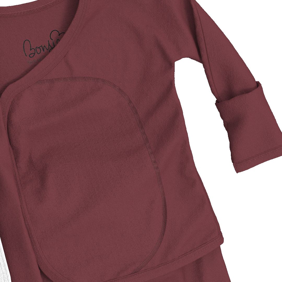 Bonsie Skin to Skin Babywear - Footie - Mulberry
