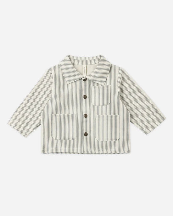 Quincy Mae - Utility Jacket || Laurel Pinstripe