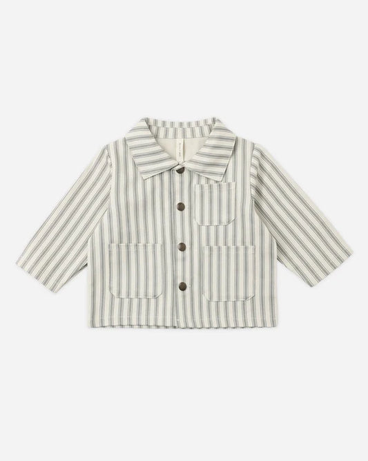Quincy Mae - Utility Jacket || Laurel Pinstripe