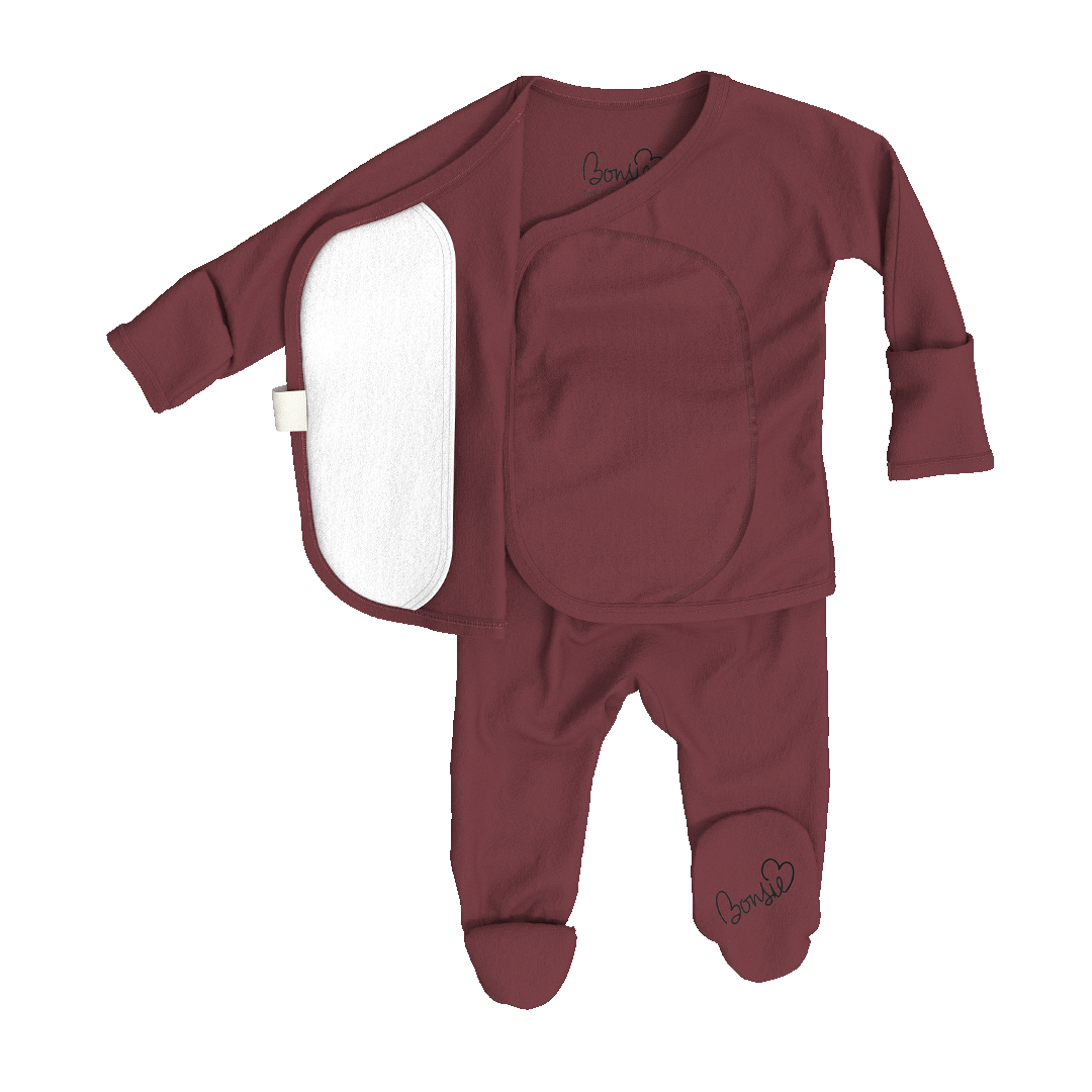 Bonsie Skin to Skin Babywear - Footie - Mulberry