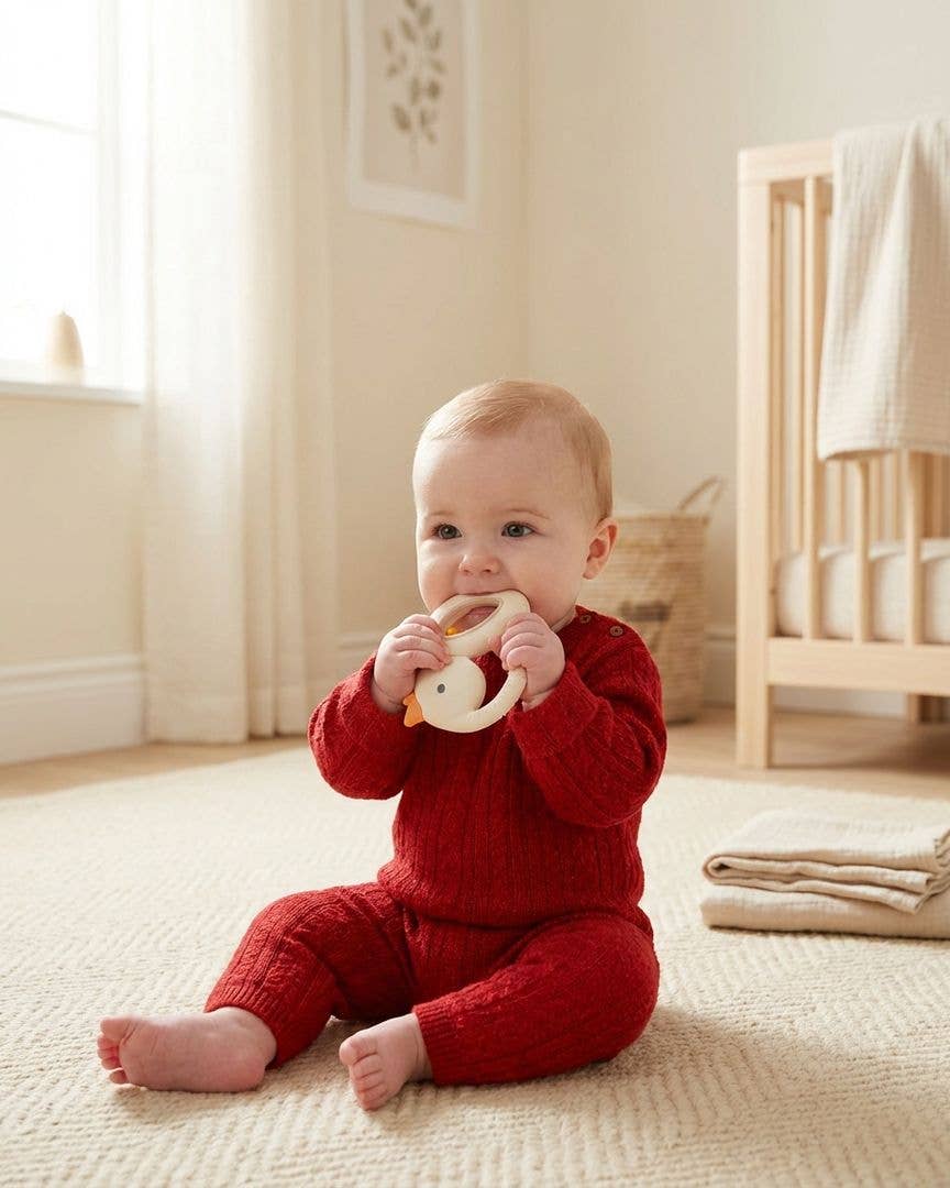 Itzy Ritzy - Bitzy Shake™ - Silicone Teether with Rattle: Goose
