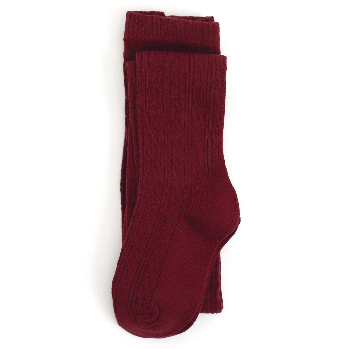 Little Stocking Co. - Burgundy Cable Knit Tights