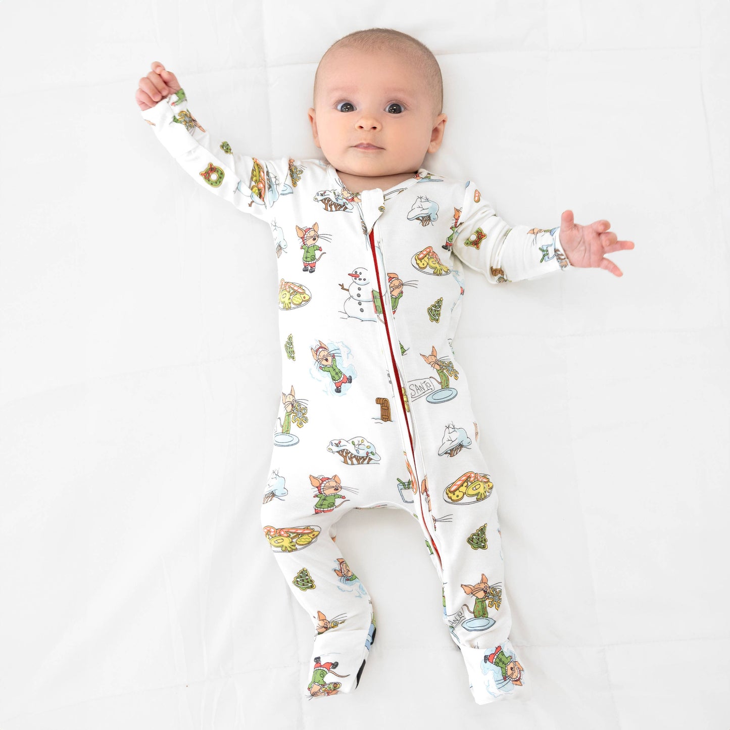 Bellabu Bear - If You Give A Mouse A Cookie Christmas Bamboo Convertible Footie