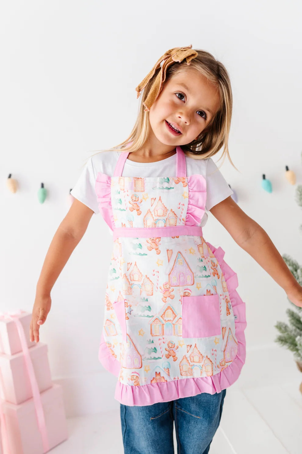 Birdie Bean - Gingerbread Lane Ruffle Baking Apron