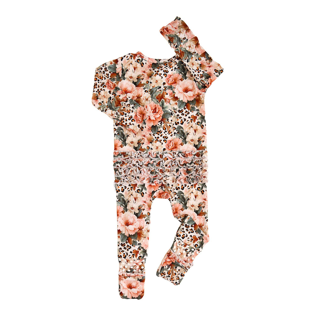 Gigi and Max - Laura - Ruffle Zip Bamboo Romper PJ