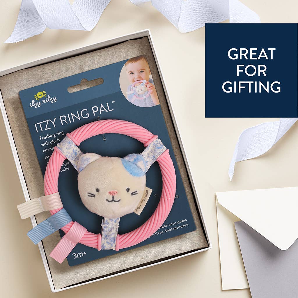 Itzy Ritzy - Itzy Ring Pal™ - Teething Ring with Plush Character: Pink Kitty