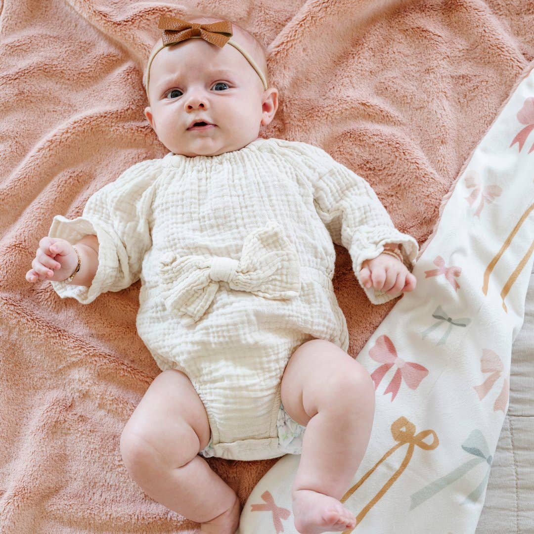 Saranoni - MINKY/LUSH RECEIVING BLANKETS: Bows