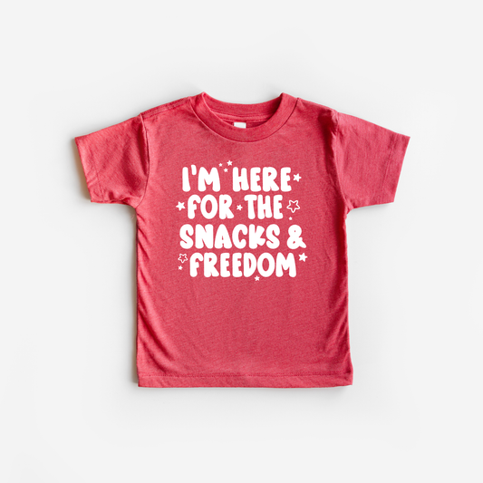 Benny & Ray Apparel - Here for the snacks and freedom Tee