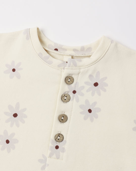 Quincy Mae - Relaxed Fleece Jumpsuit || Blue Daisy