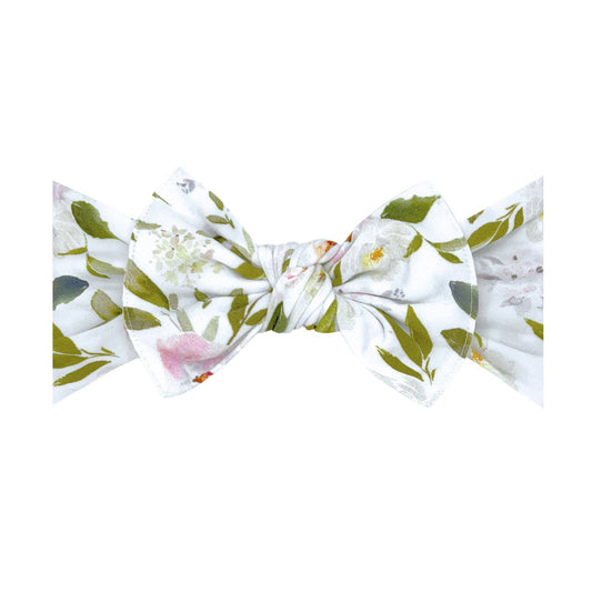 Baby Bling Bows - Baby Bling® Printed Knot soft nylon headband: Paperwhites