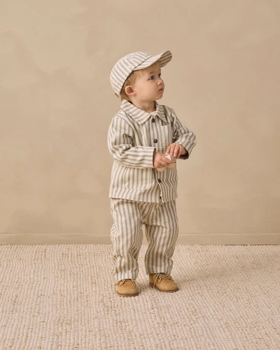 Quincy Mae - Utility Jacket || Laurel Pinstripe