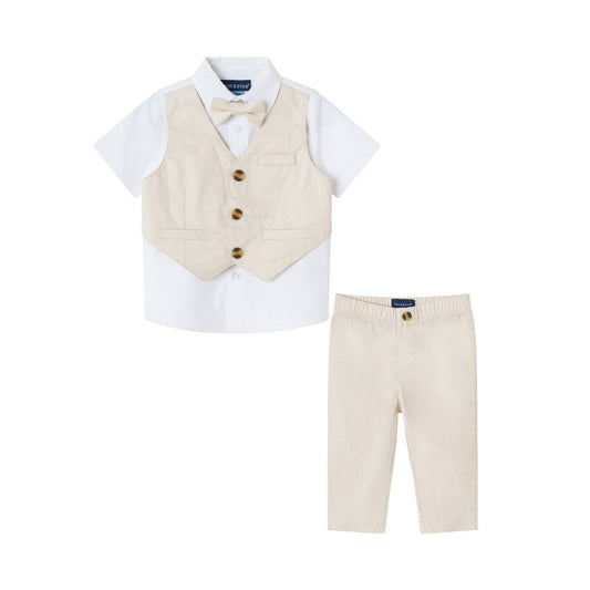 Andy & Evan - 4-Piece Vest Set | Stone: Beige