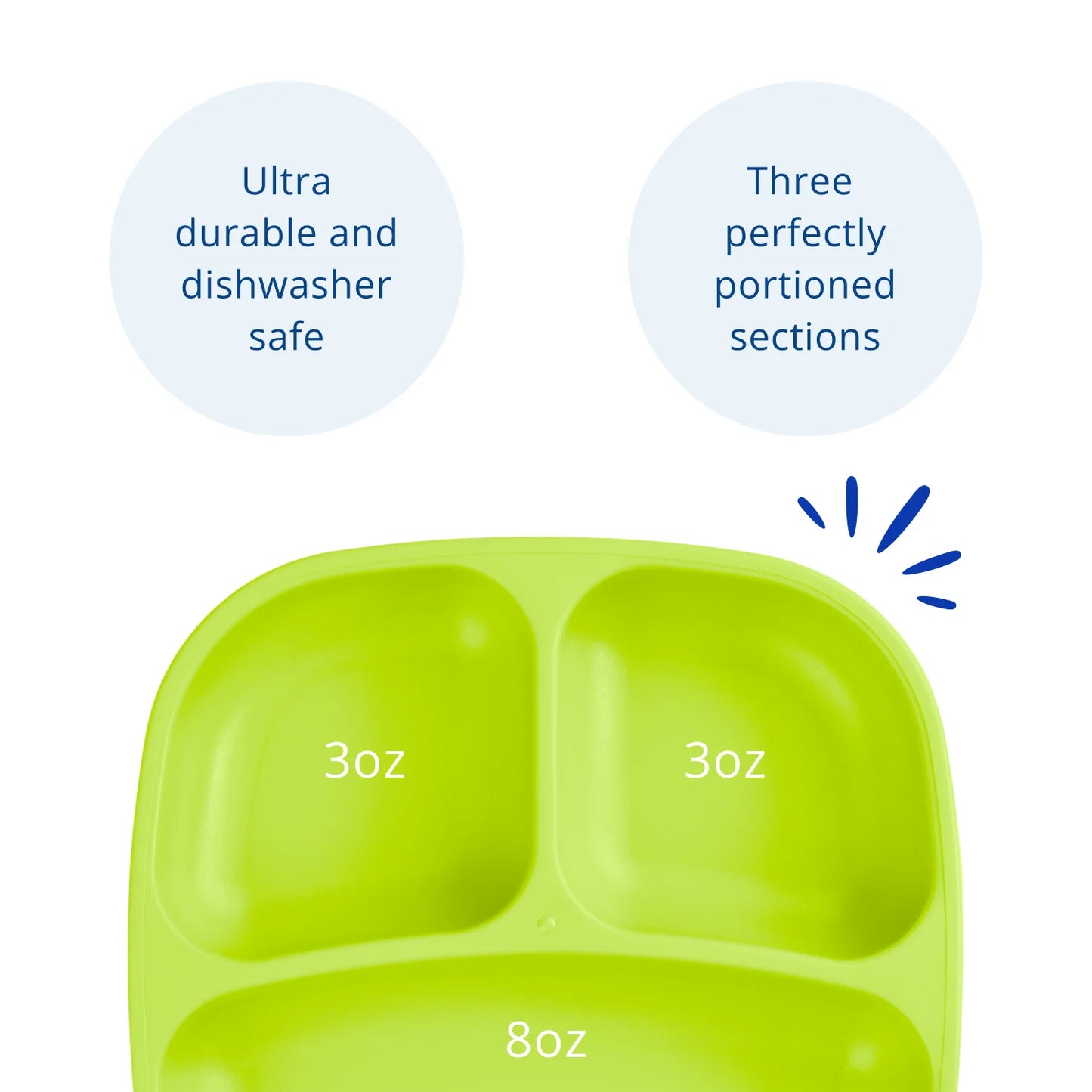 Re-Play - 7'' Divided Plate - Lime Green