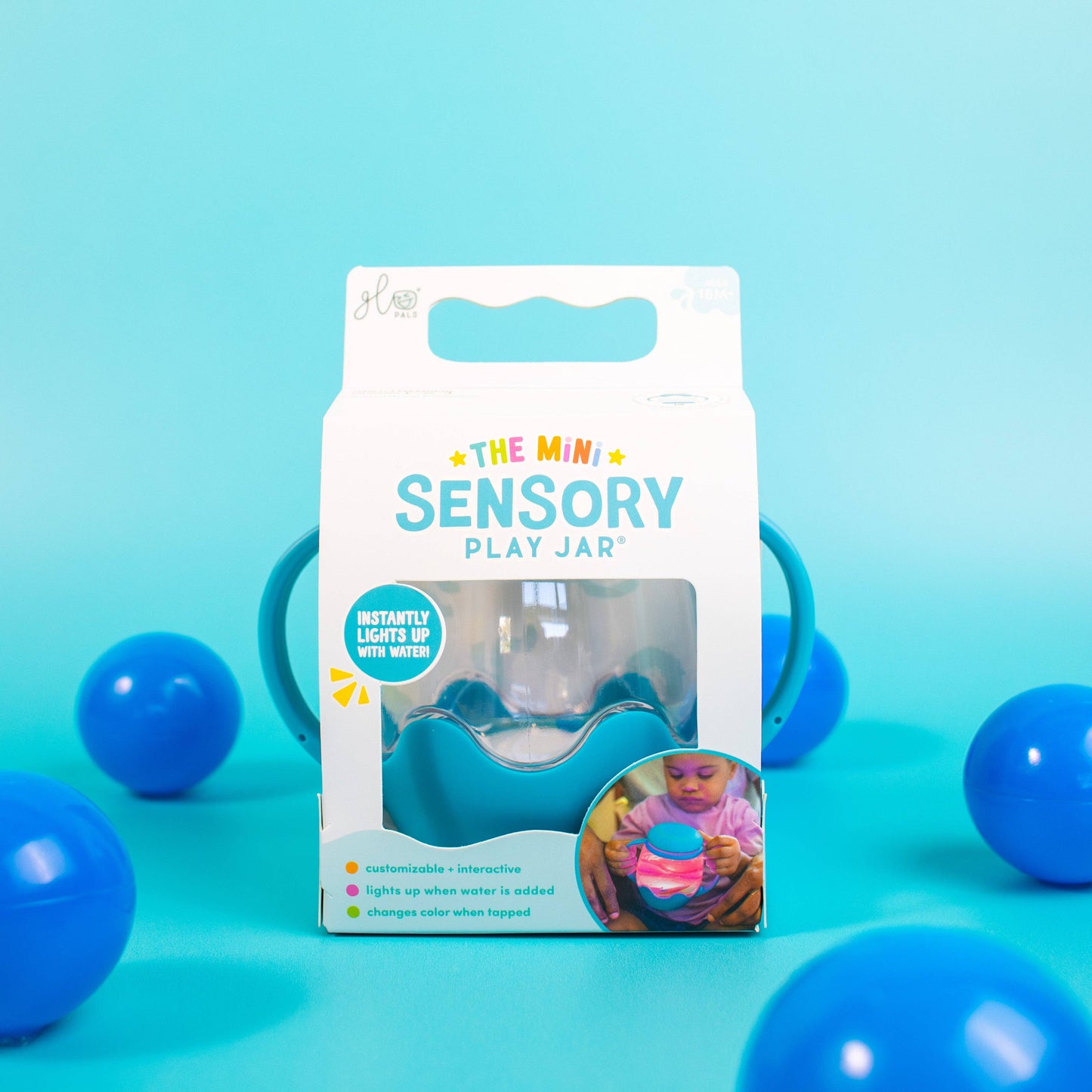 Glo Pals - Glo Pals Mini Sensory Jar and Silicone Fun Filler Bundle - Blue