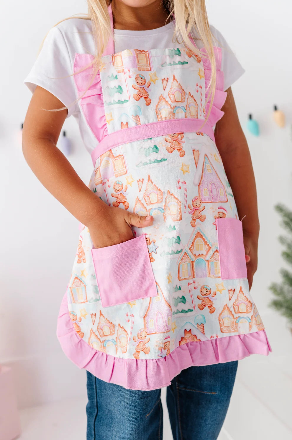 Birdie Bean - Gingerbread Lane Ruffle Baking Apron