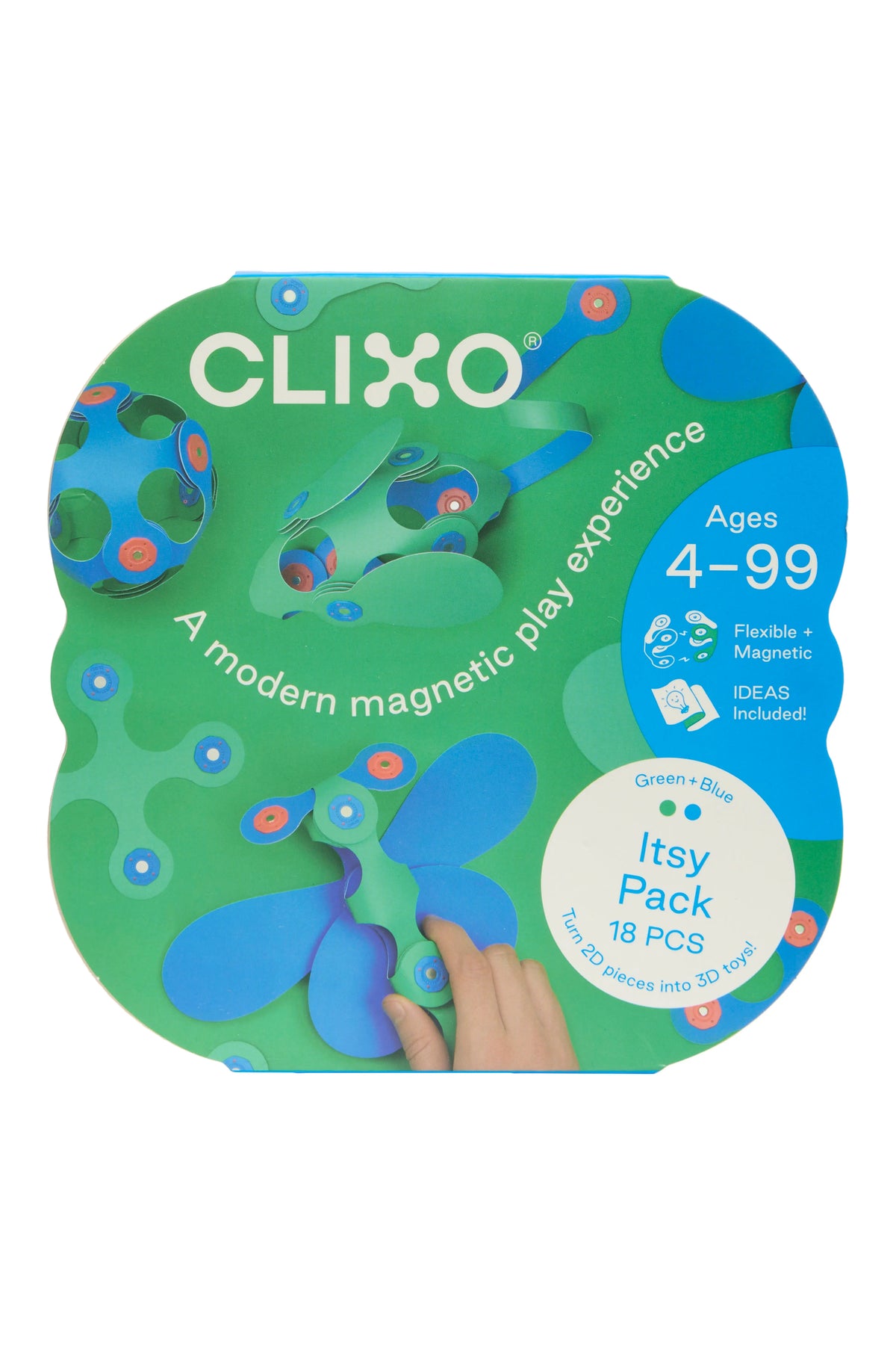 Clixo - Itsy Pack - Green/Blue - 18 Pieces