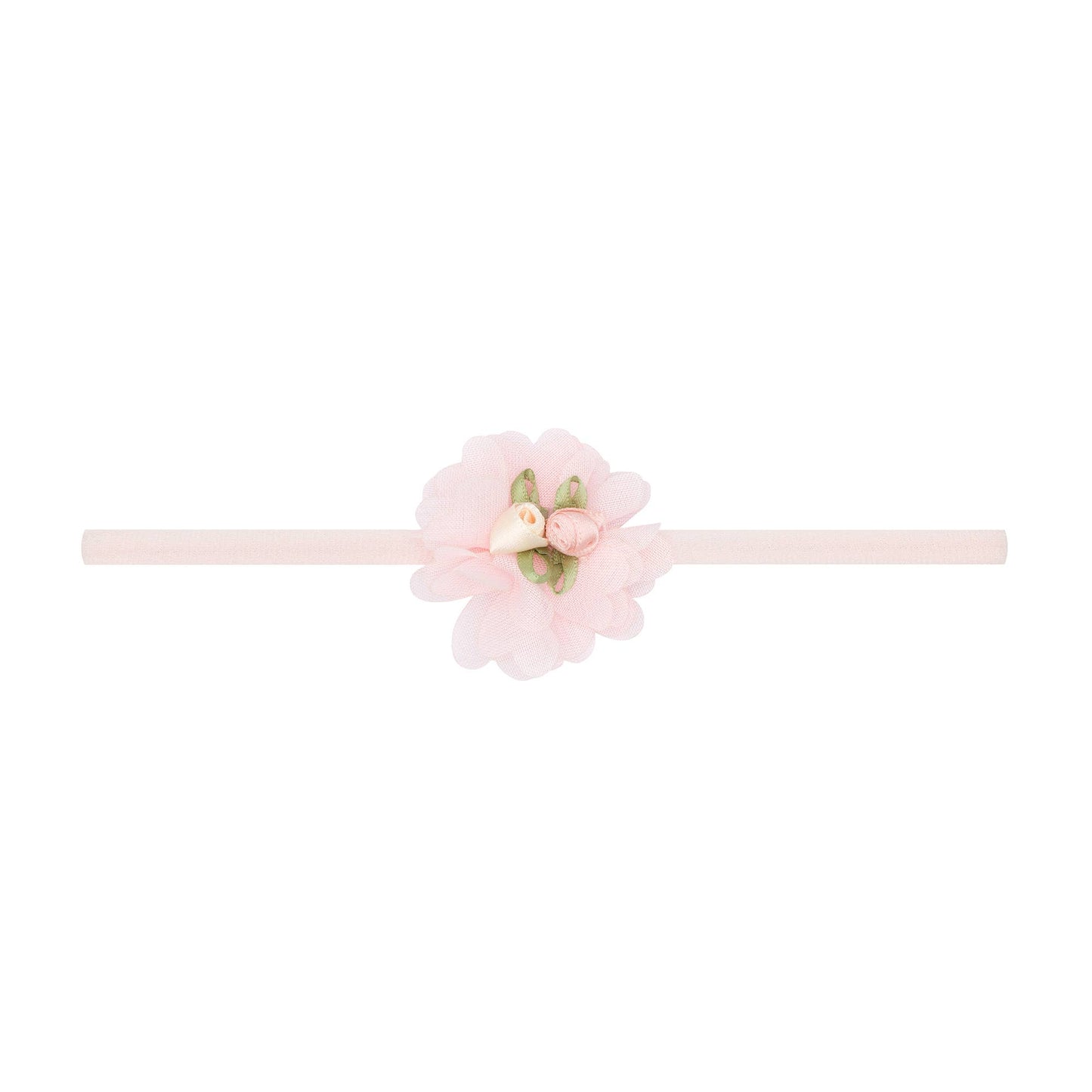 Baby Bling Bows - Baby Bling® Flower Skinny soft nylon headband: Rose Quartz
