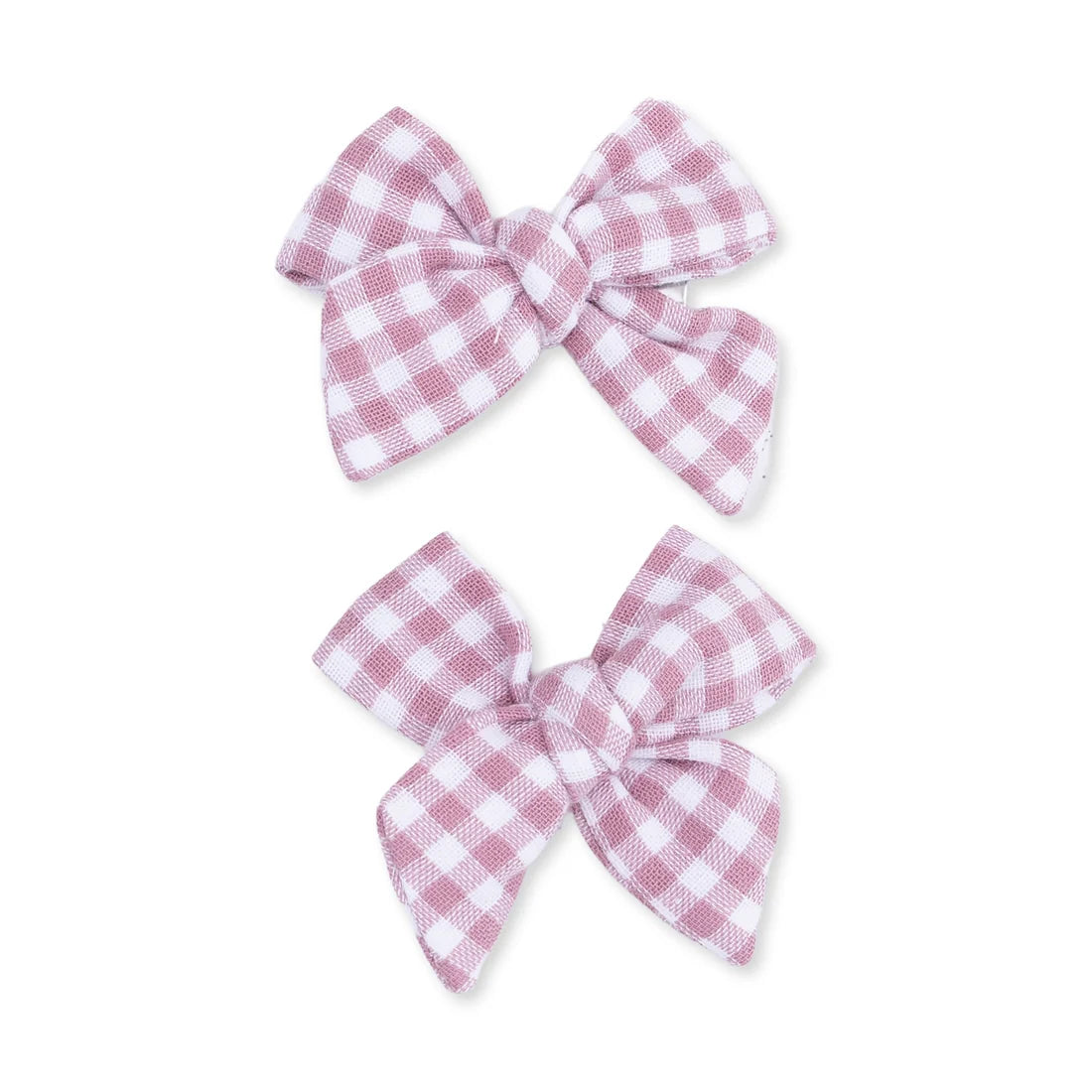 Angel Dear - Berry Gingham 2 Pack Bow Clips