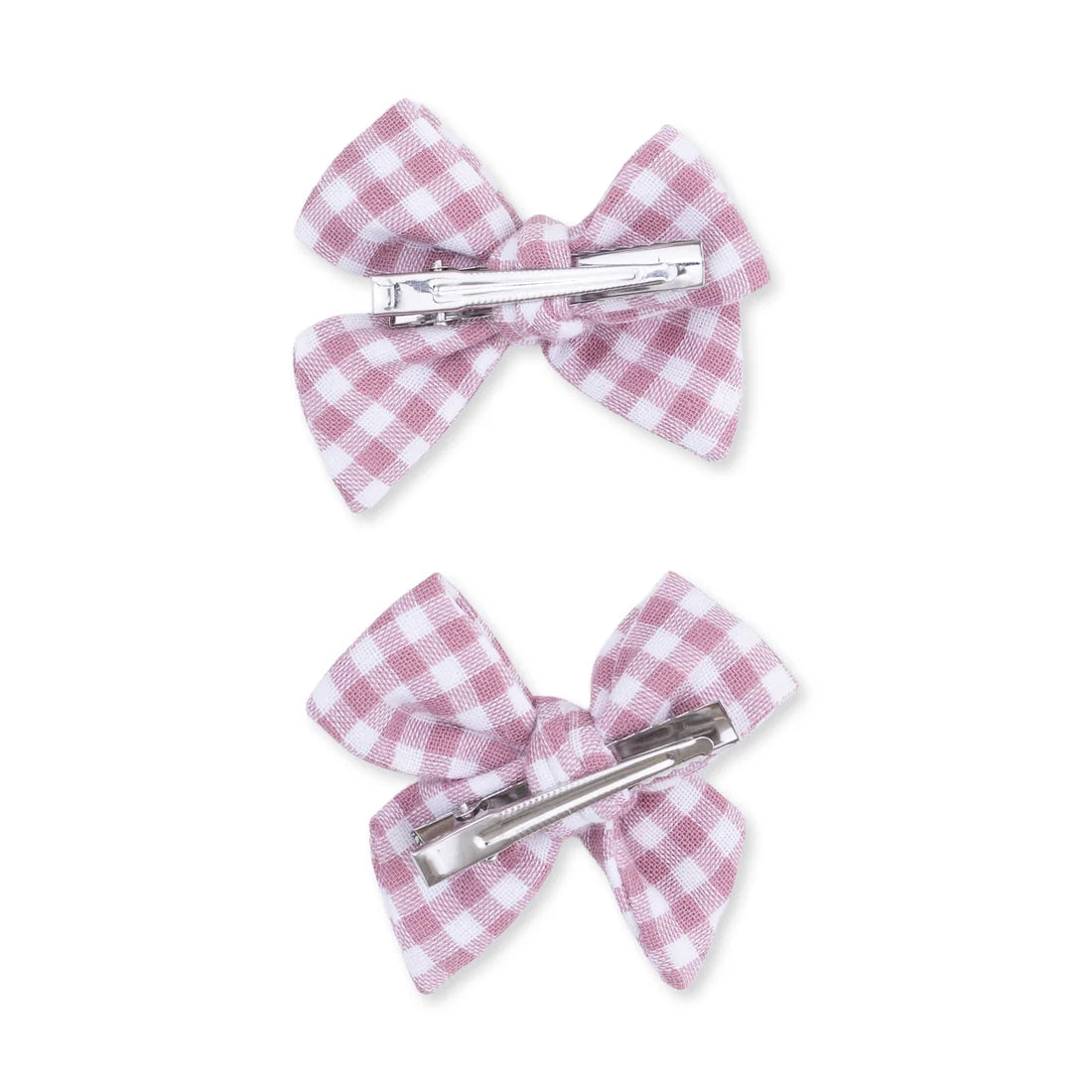 Angel Dear - Berry Gingham 2 Pack Bow Clips