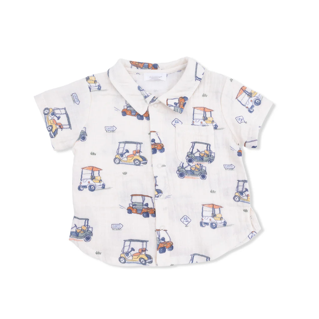 Angel Dear - Zooming Golf Carts - Polo Button Up with Casual Short
