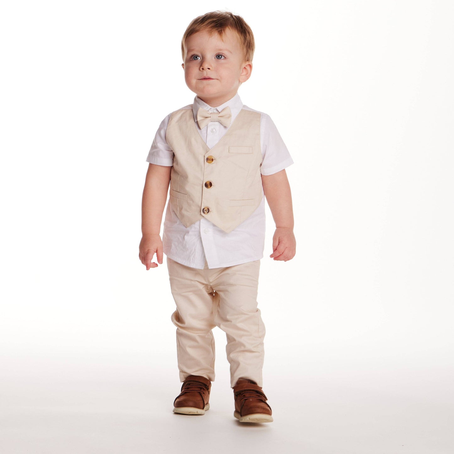 Andy & Evan - 4-Piece Vest Set | Stone: Beige