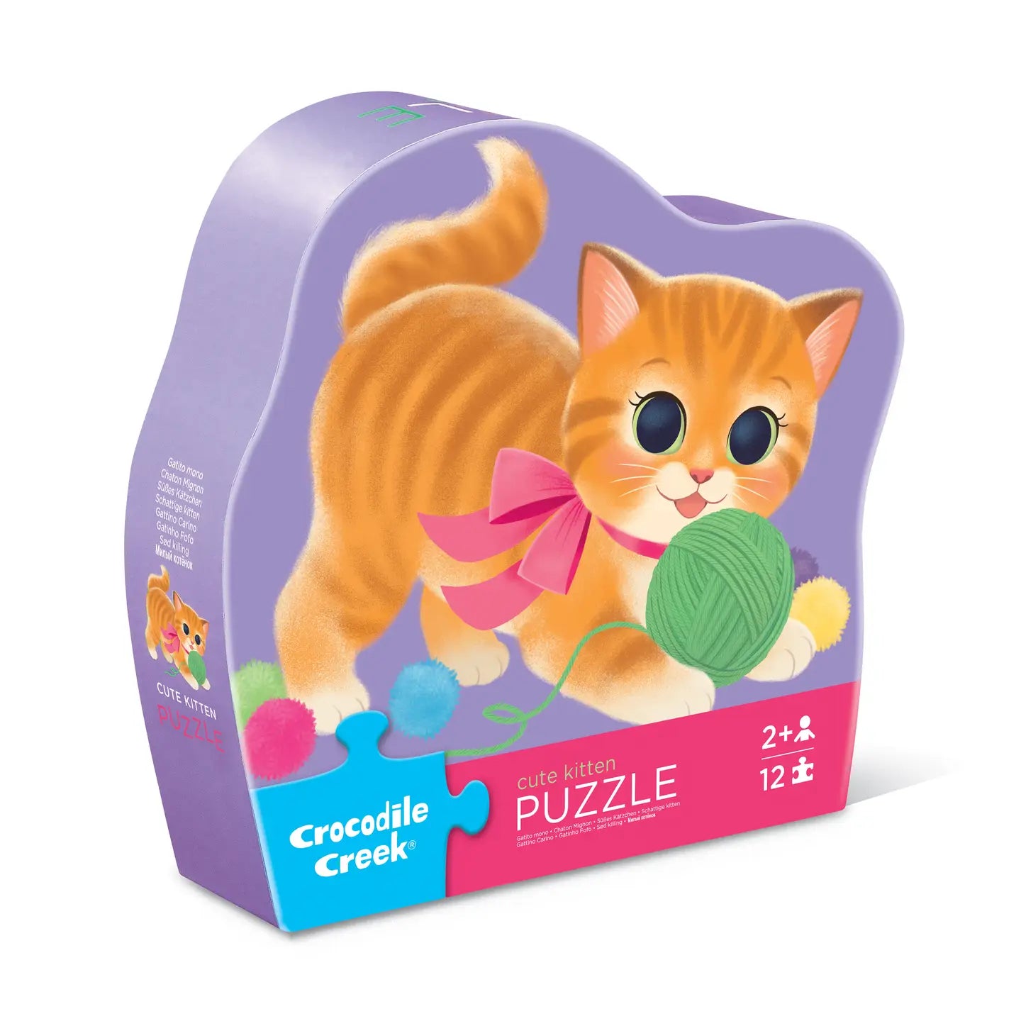 Crocodile Creek - 12 pc Mini Shaped Box Puzzle - Cute Kitten