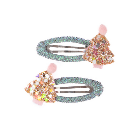 Great Pretenders - Minty Christmas Holiday Hair Clips, 2 Pcs
