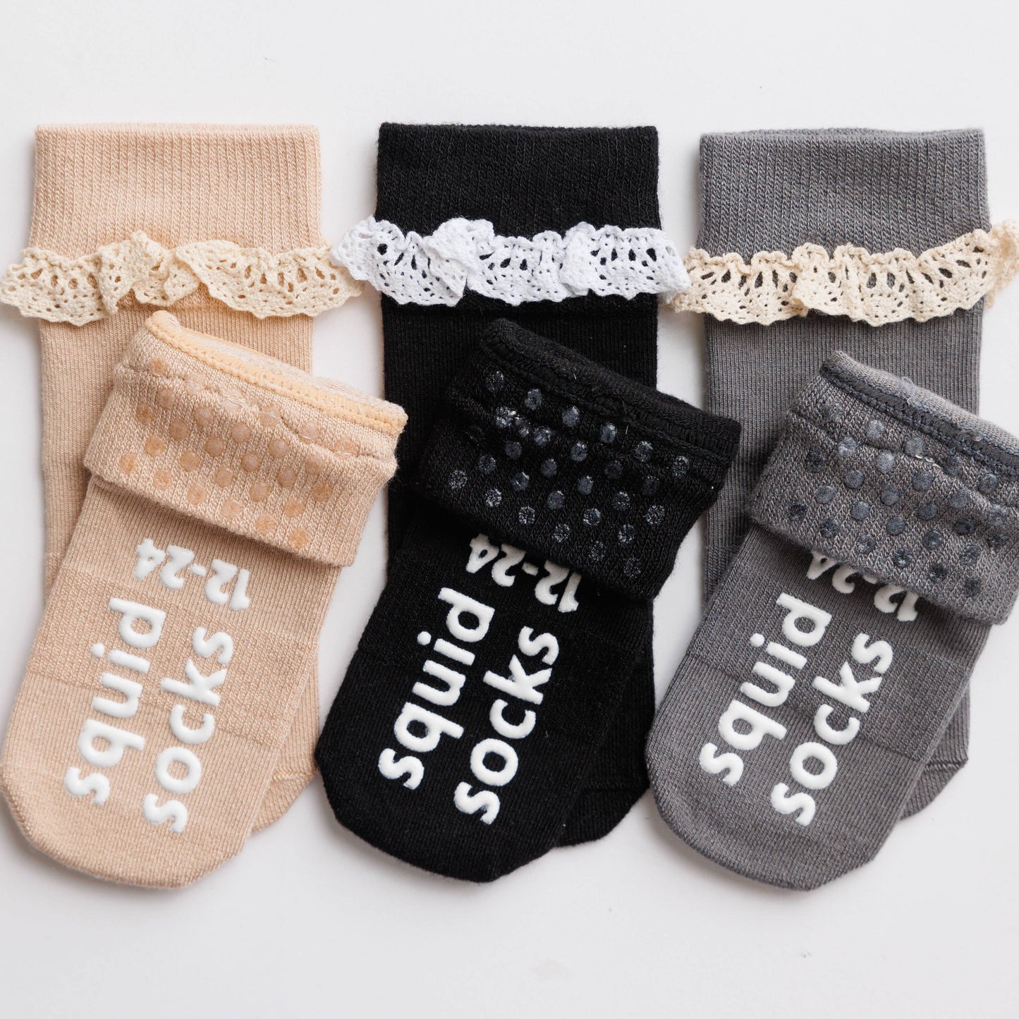 squid socks - Candace - Baby Socks / Kids Socks with Non-Slip Silicone