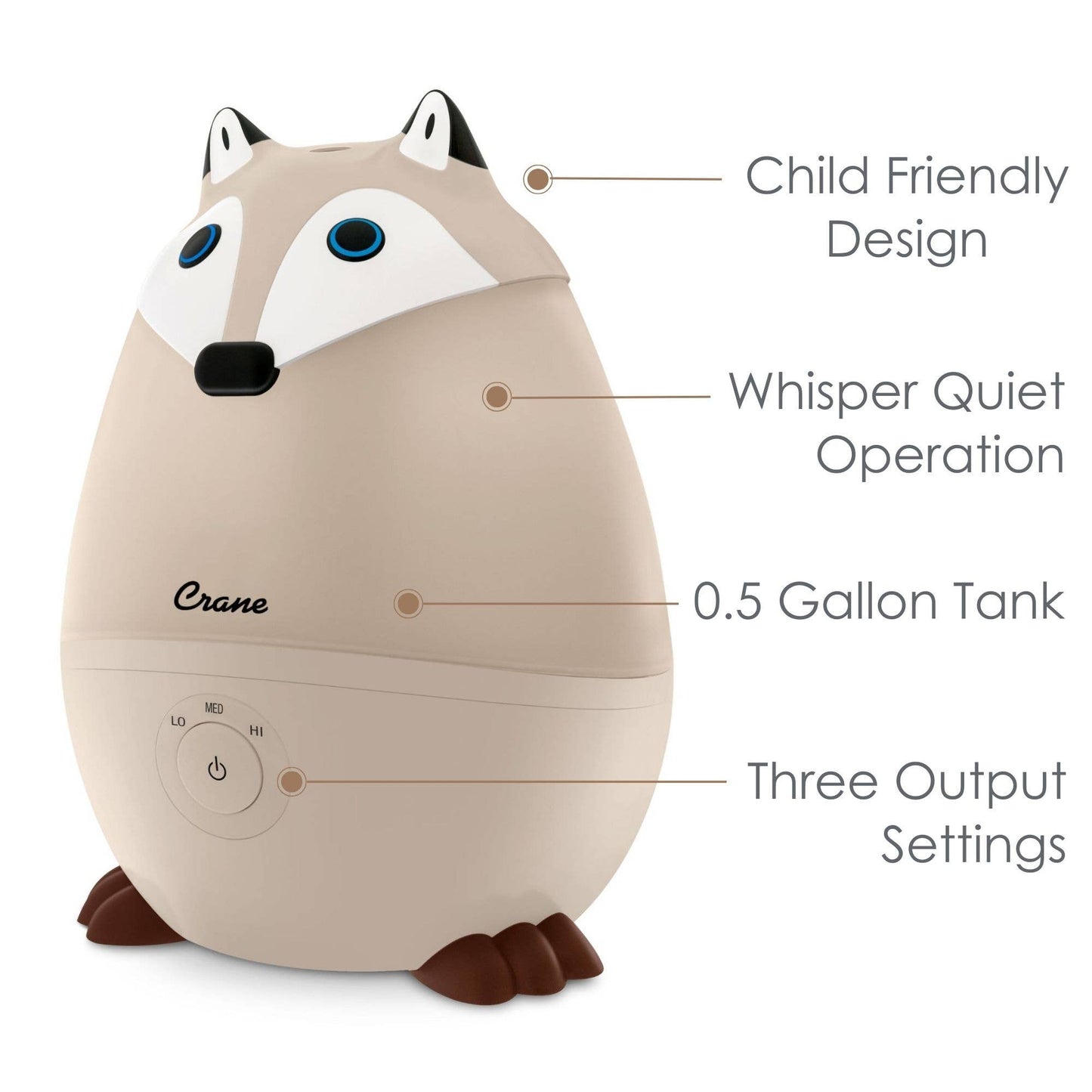 Crane Baby - Crane Baby Mini-Adorable Red Fox 0.5 Gal. Baby Humidifier