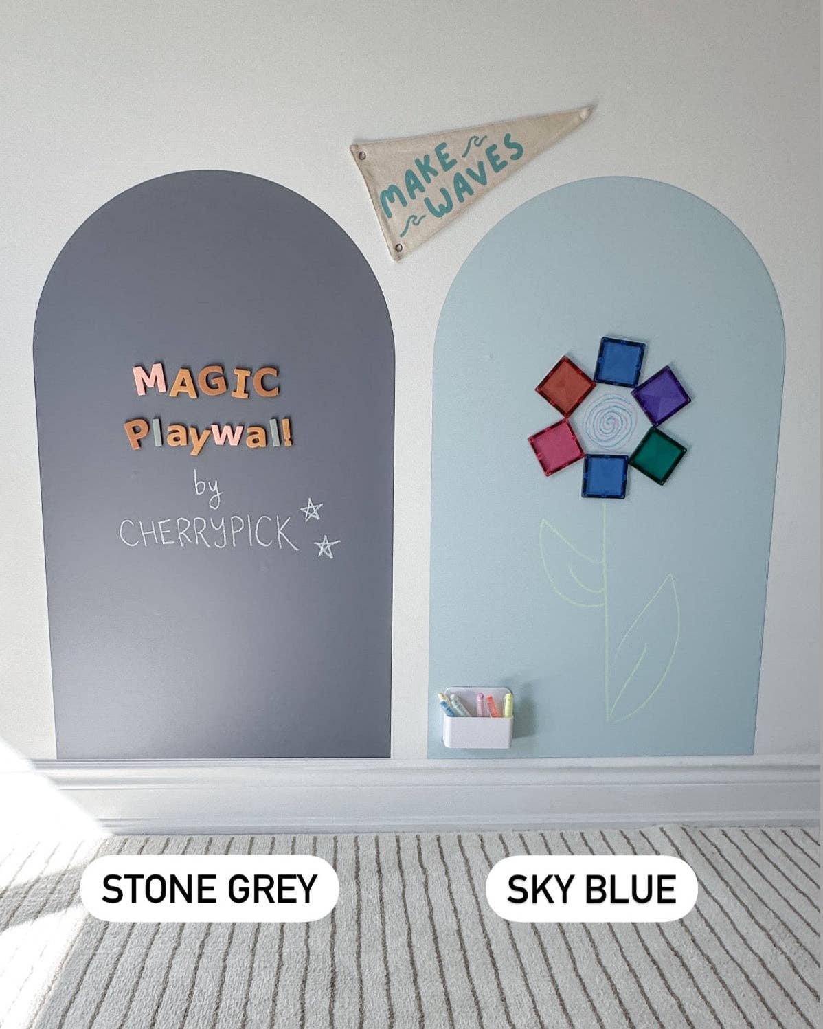 Cherrypick - Magic Playwall - ORIGINAL Arch Magnetic Wall Decal for Kids: Sage