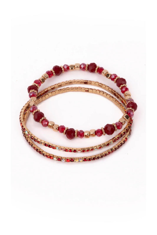 Great Pretenders - Boutique Ruby Red Bracelet Set, 3pcs